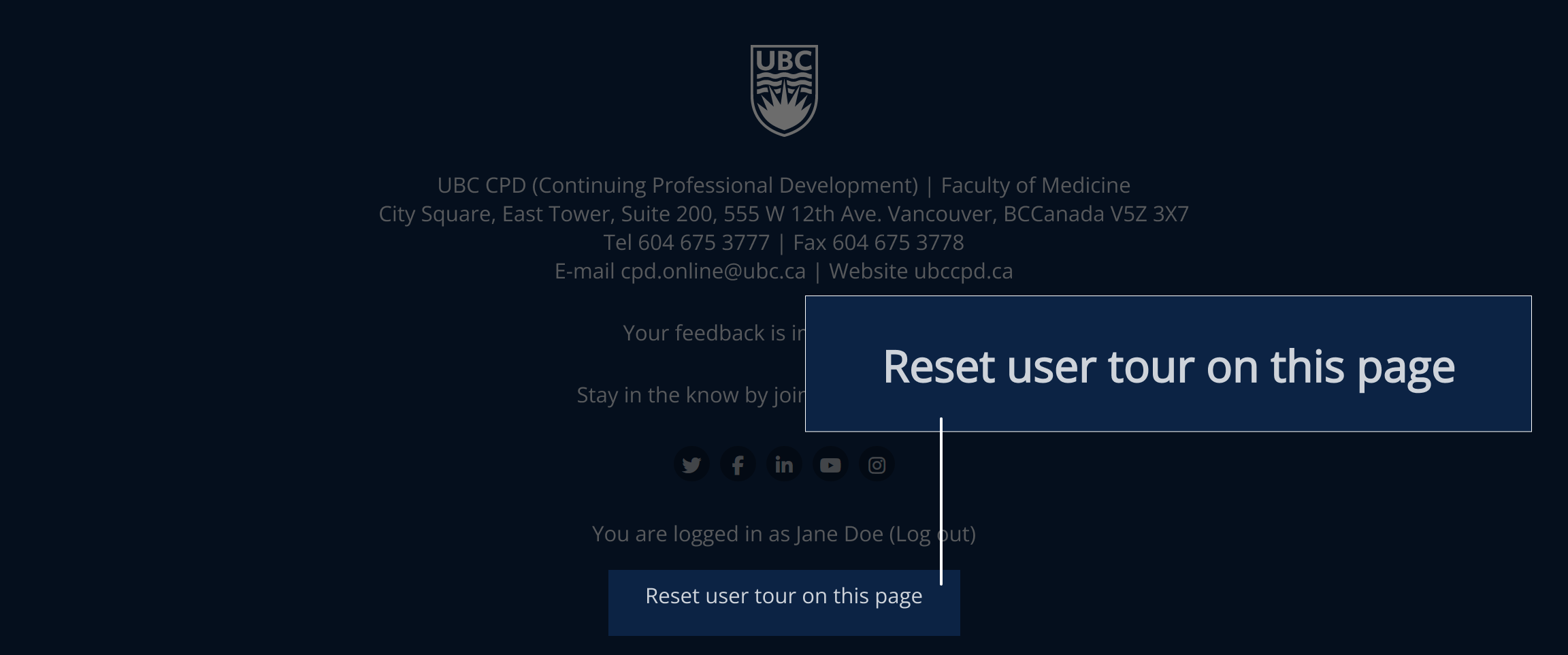 Where to find reset user tours