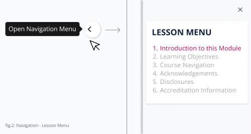 Where to find the lesson menu